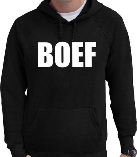 BOEF hoodie zwart heren .